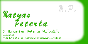 matyas peterla business card